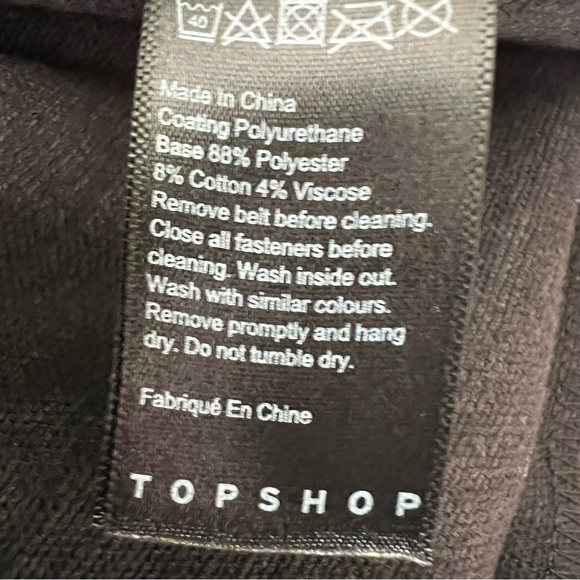 TOPSHOP Faux Leather Black High Rise Shorts Size US 4 - Picture 7 of 8